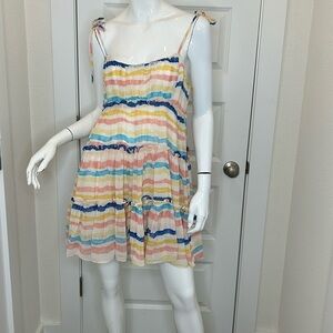Buddy Love Riley multi colored tiered summer mini dress. NWT. Size L